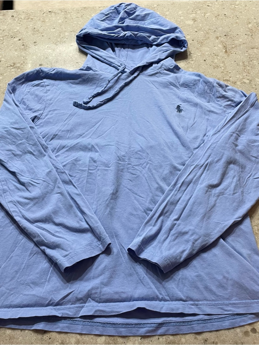 Polo by Ralph Lauren Pale Blue Hooded Long-Sleeve Tee